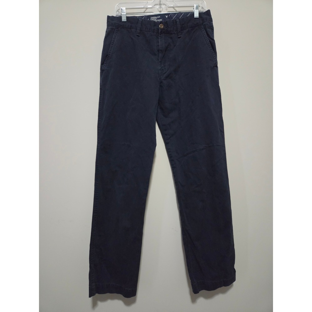 American Eagle Outfitters Mens Navy Blue Chino Pants 100% Cotton 32x36